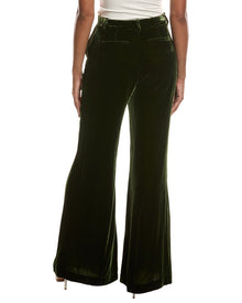 L'AGENCE | Womens | Pilar Silk-Blend Wide Leg Pant | Green