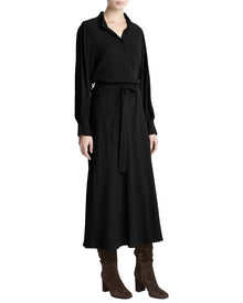 Vince | Womens | Collar Stand Shirt Dress | Black