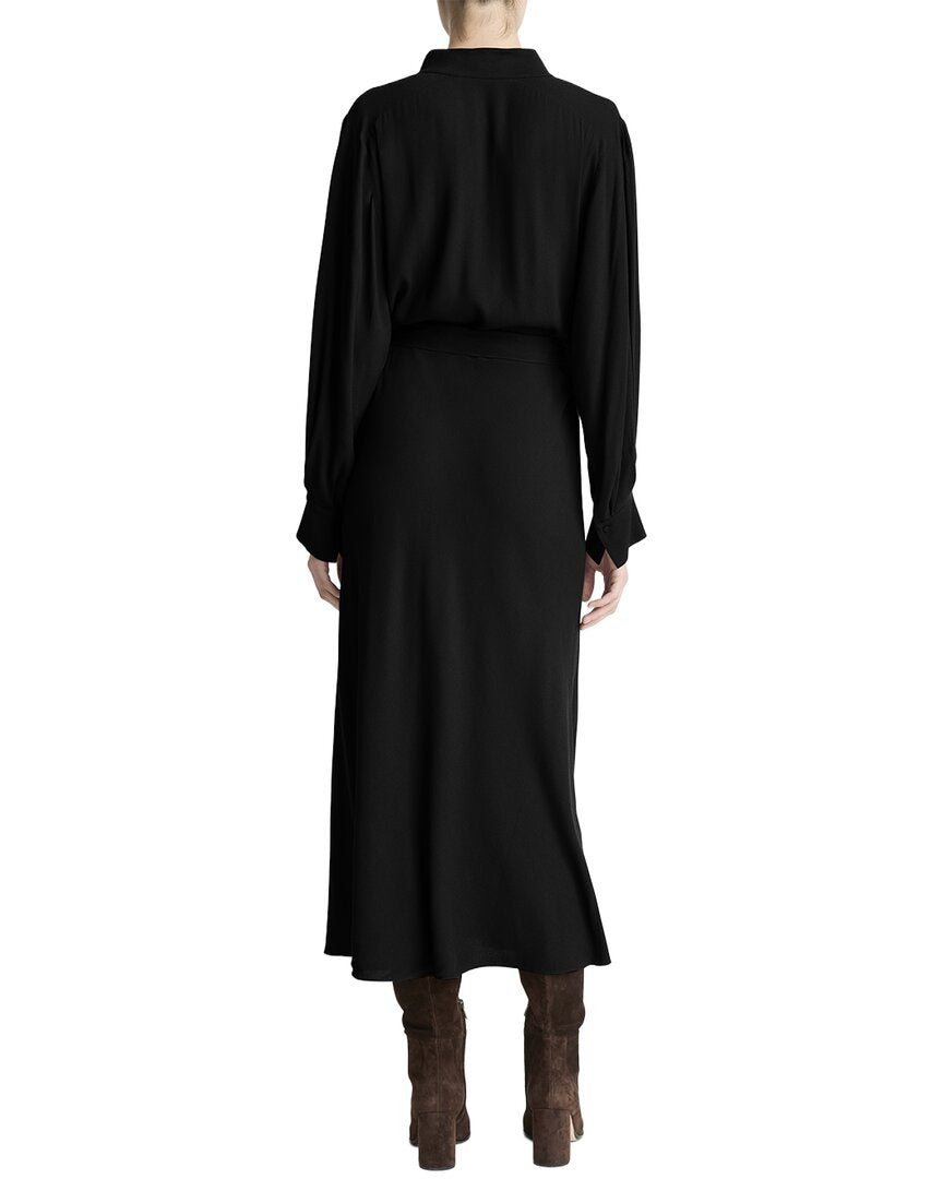 Vince | Womens | Collar Stand Shirt Dress | Black