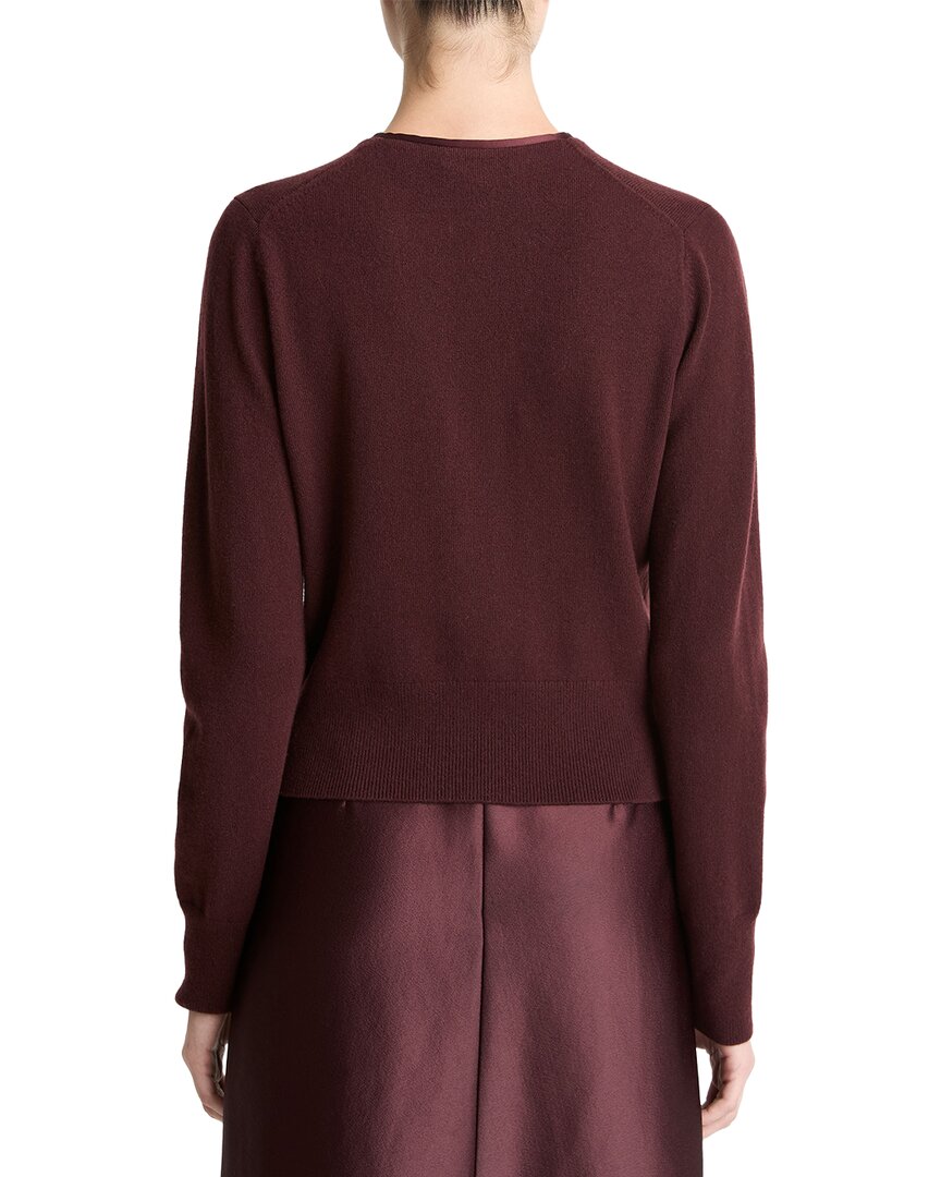 Vince | Womens | Satin Button Wool & Cashmere-Blend Cardigan | Red