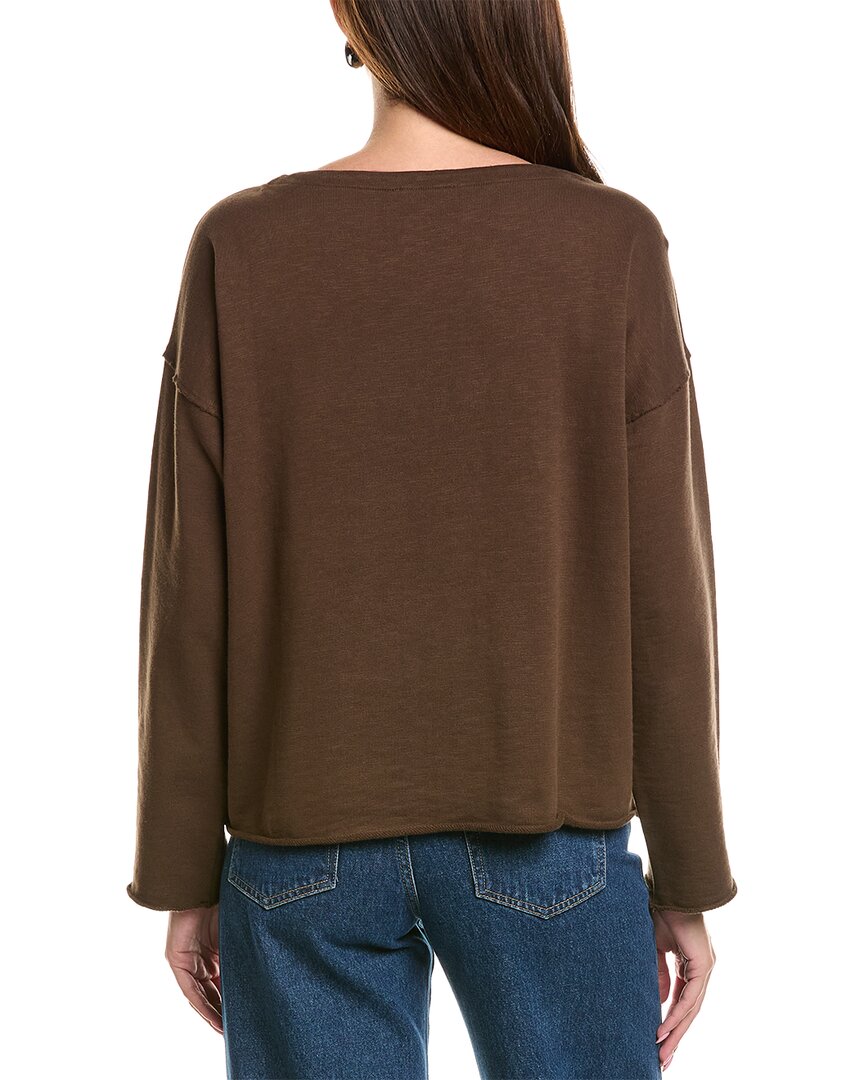 EILEEN FISHER | Womens | Bateau Neck Boxy Top | White