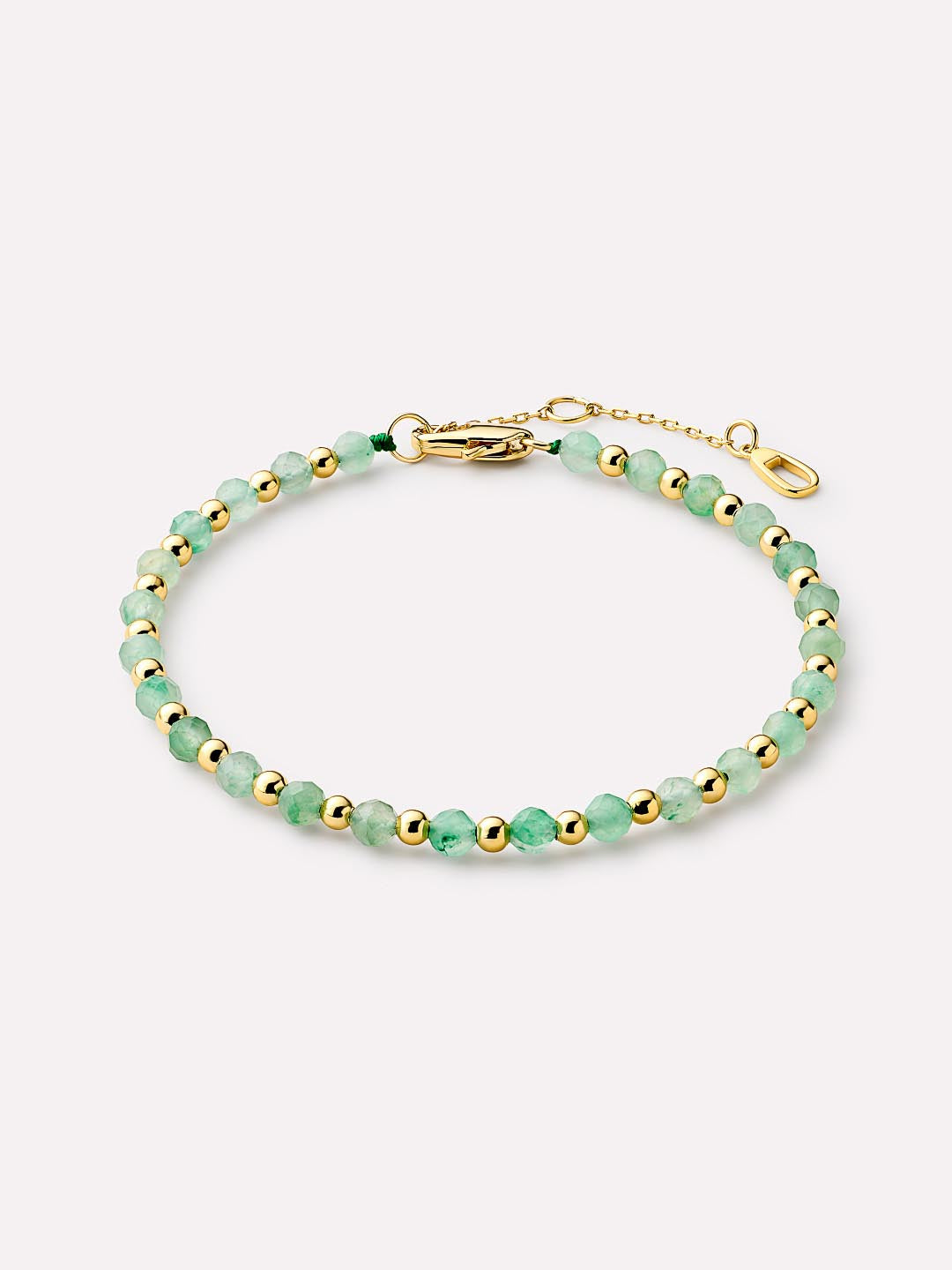 Crew Bead Bracelet | 14K Gold on Brass | Green Aventurine