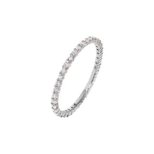 14K White Gold Plated / 6 / 0.5 CT Lab Grown Diamond Princess Cut Eternity Band 14K - Adina's Jewels