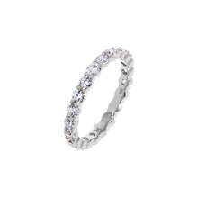 14K White Gold Plated / 6 / 2 CT Lab Grown Diamond Princess Cut Eternity Band 14K - Adina's Jewels