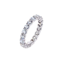 14K White Gold Plated / 6 / 3 CT Lab Grown Diamond Princess Cut Eternity Band 14K - Adina's Jewels