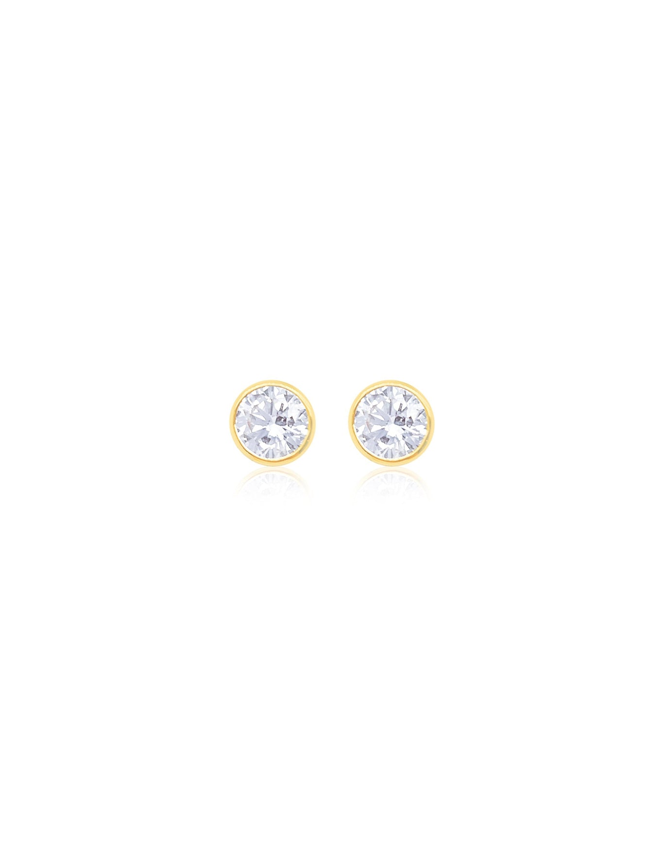 14kt Yellow Gold Bezel Set 4ct Lab Diamond Studs | 14K Yellow Gold