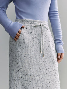 Straight-Leg Cashmere Skirt | White