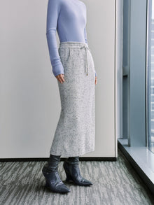 Straight-Leg Cashmere Skirt | White