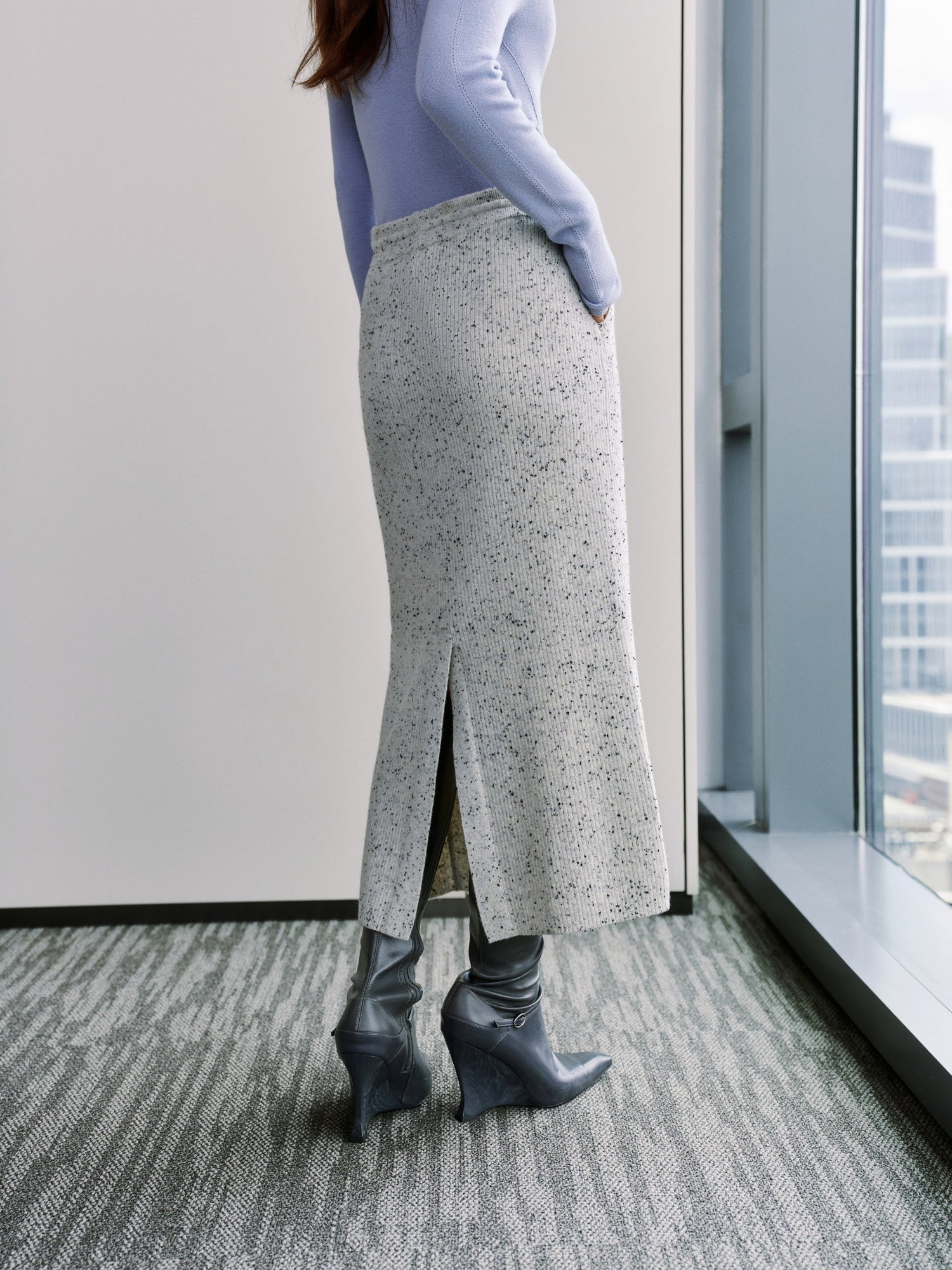 Straight-Leg Cashmere Skirt | White
