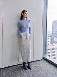 Straight-Leg Cashmere Skirt | White