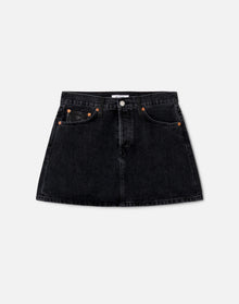 Womens | Aline Classic Skirt | Back To Black Leather