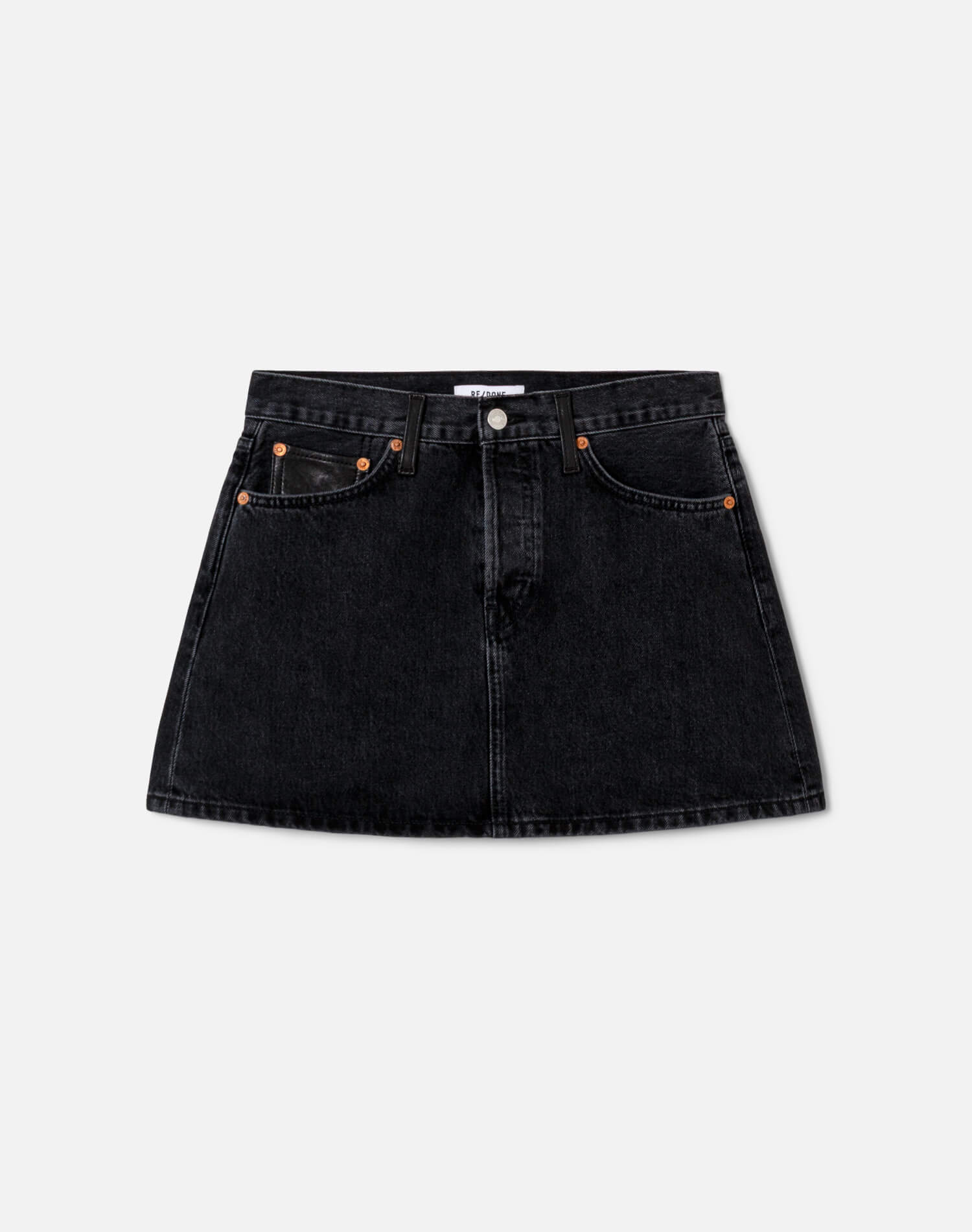 Womens | Aline Classic Skirt | Back To Black Leather
