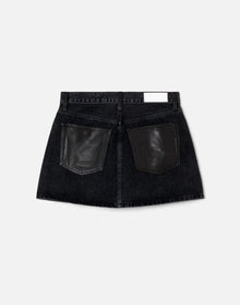 Womens | Aline Classic Skirt | Back To Black Leather