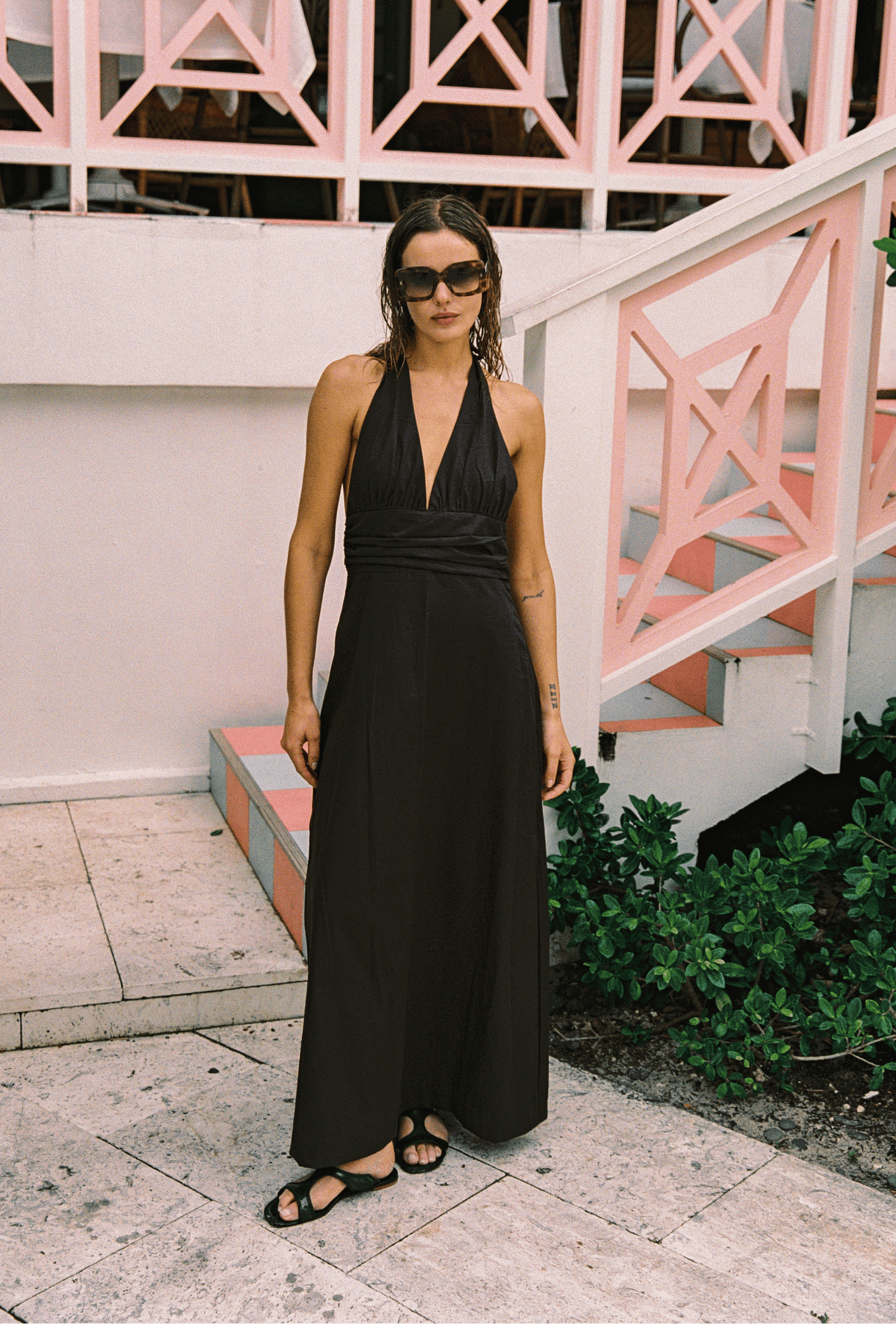 The Dolly Halter Dress | Amarone Brown