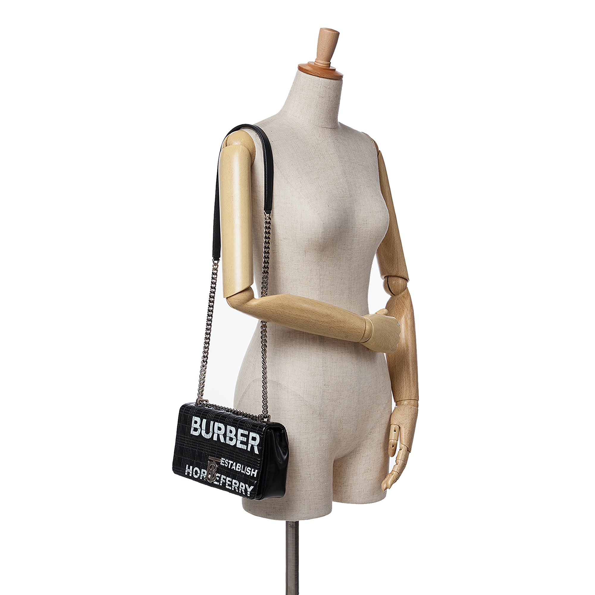 Burberry | Pre-Owned Small Patent Horseferry Lola Crossbody | Black