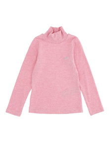 Girls | Ribbed Viscose  Turtleneck | Blush Rose