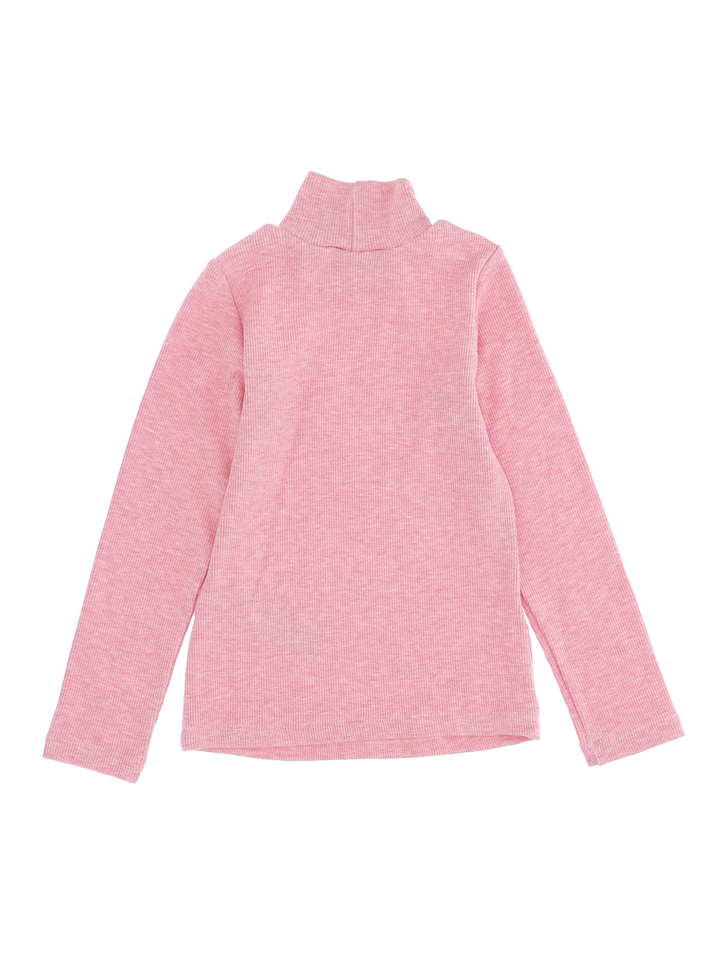 Girls | Ribbed Viscose  Turtleneck | Blush Rose
