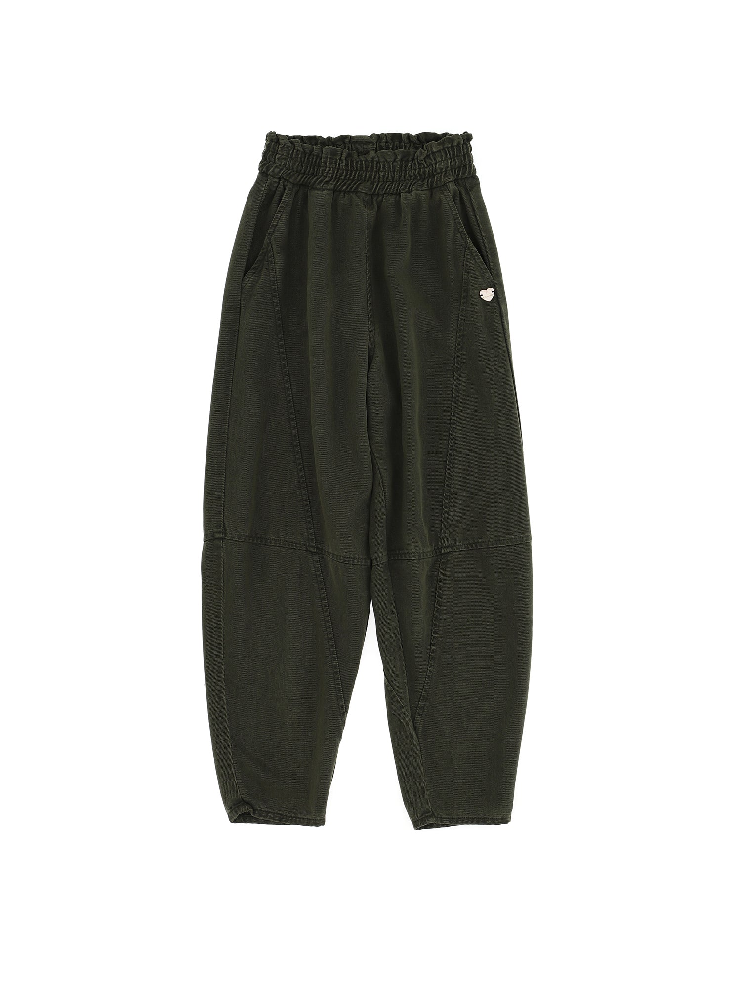 Girls | Gabardine Jogging Pants | Military Green