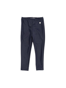 Girls | Coated Fabric Leggings | Dark Blue