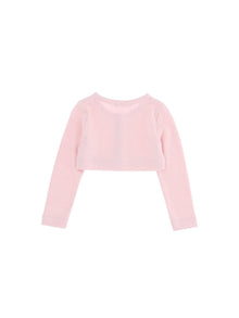 Girls | Cotton Angora Cardigan With Charm | Antique Pink