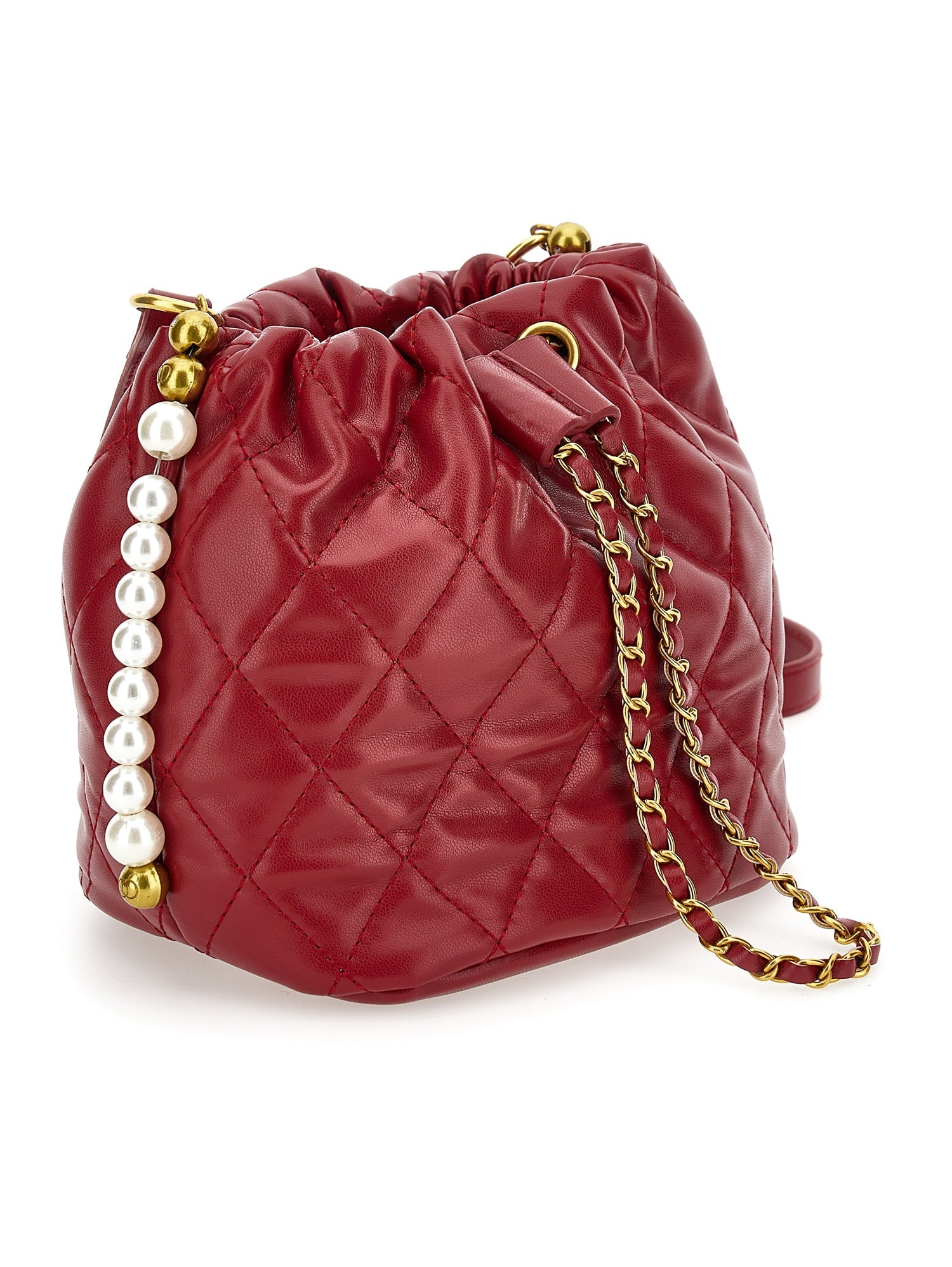 Girls | Coated Fabric Bucket Bag | Ruby