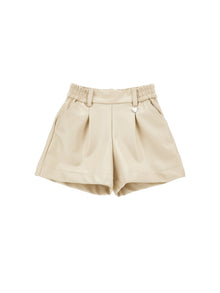 Girls | Coated Fabric Shorts | Ecru