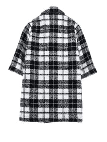 Girls | Tartan Boucle Coat | Cream/Black