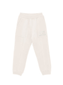 Girls | Heavyweight Fleece Joggers With Rhinestones | Cream