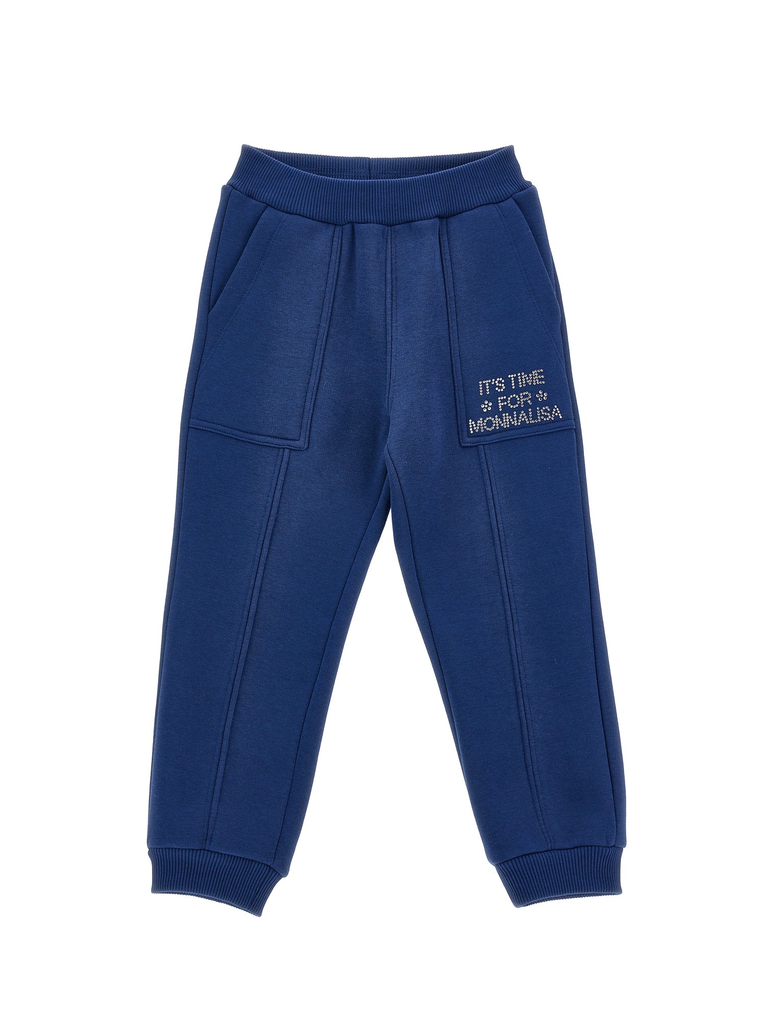 Girls | Heavyweight Fleece Joggers With Rhinestones | Ocean