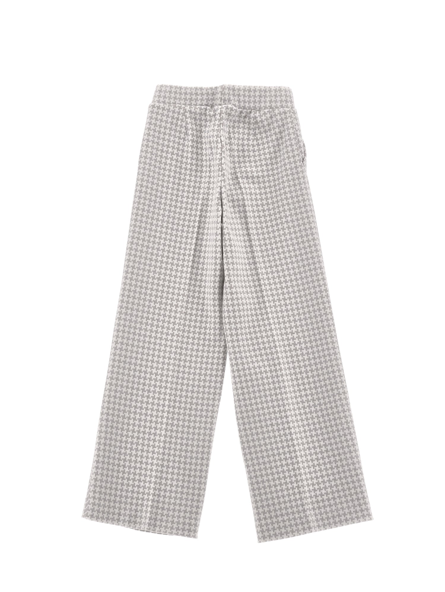 Girls | Knit Palazzo Trousers | Cream/Grey