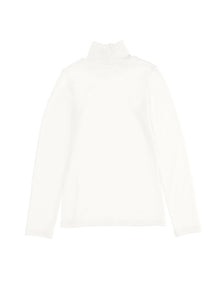 Girls | Fine Ribbed Viscose Turtleneck | Cream