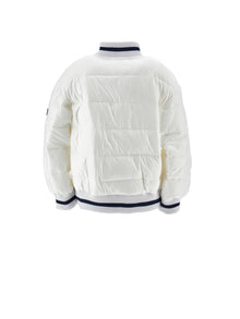 Girls | Lightweight Padded Bomber Jacket | White/Blue