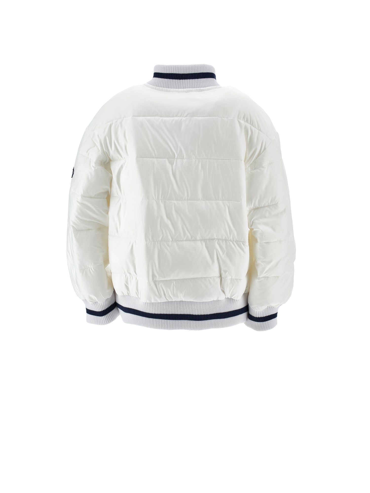 Girls | Lightweight Padded Bomber Jacket | White/Blue