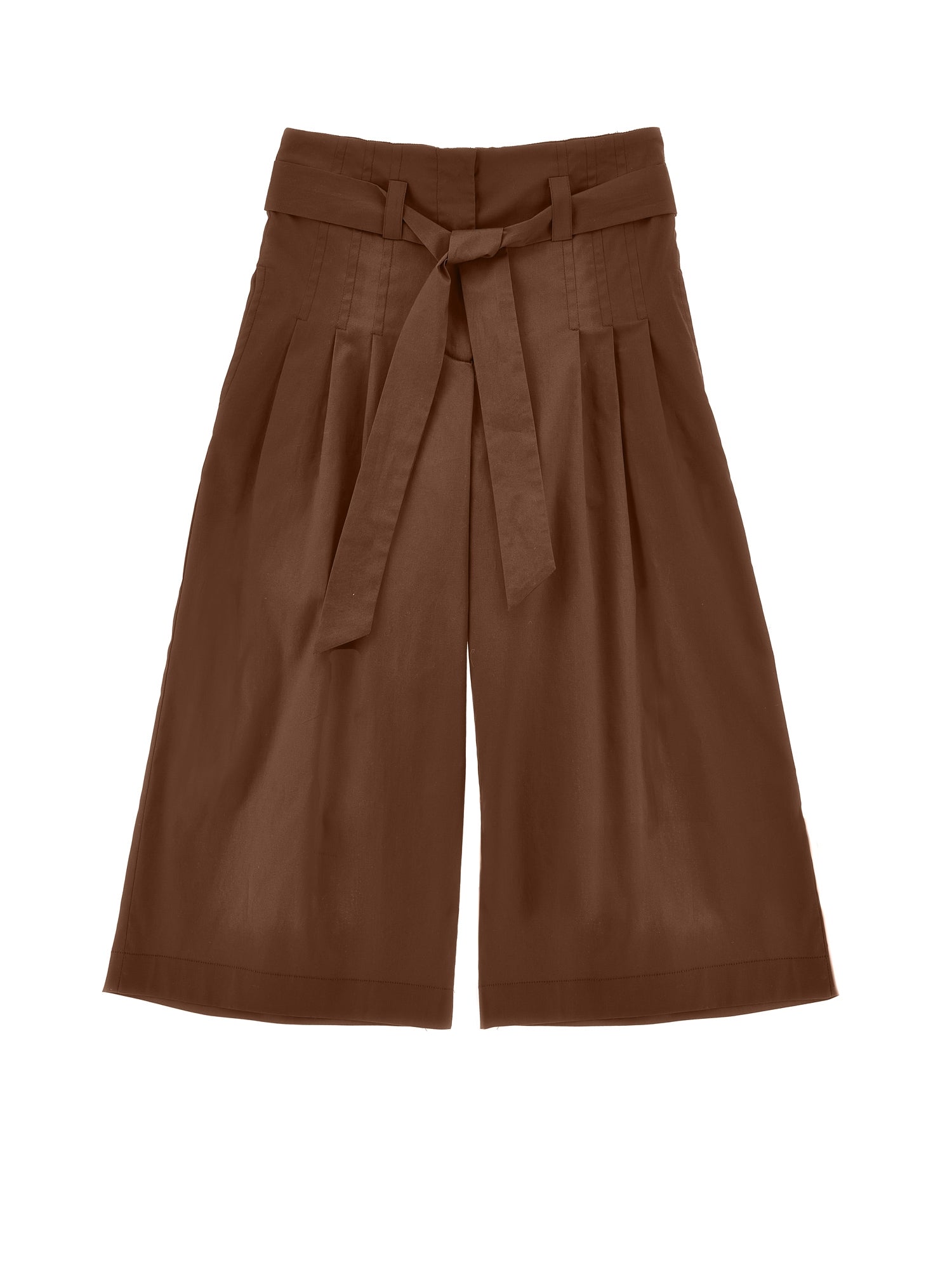 Girls | Cropped Poplin Trousers | Dark Brown