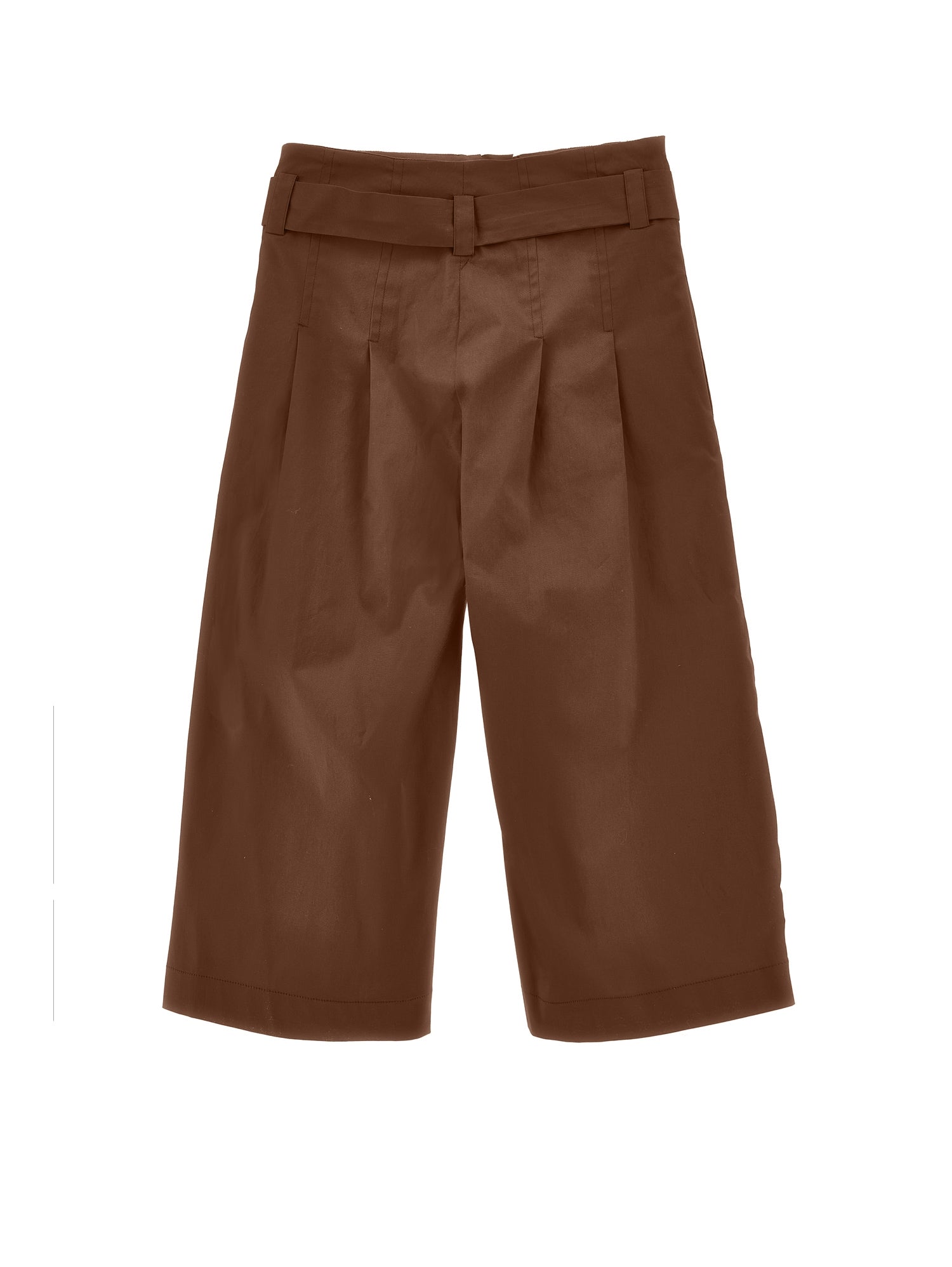 Girls | Cropped Poplin Trousers | Dark Brown