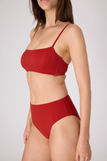 Essential High Waist Bikini Bottom | Crimson