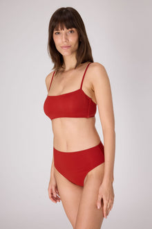 Essential High Waist Bikini Bottom | Crimson