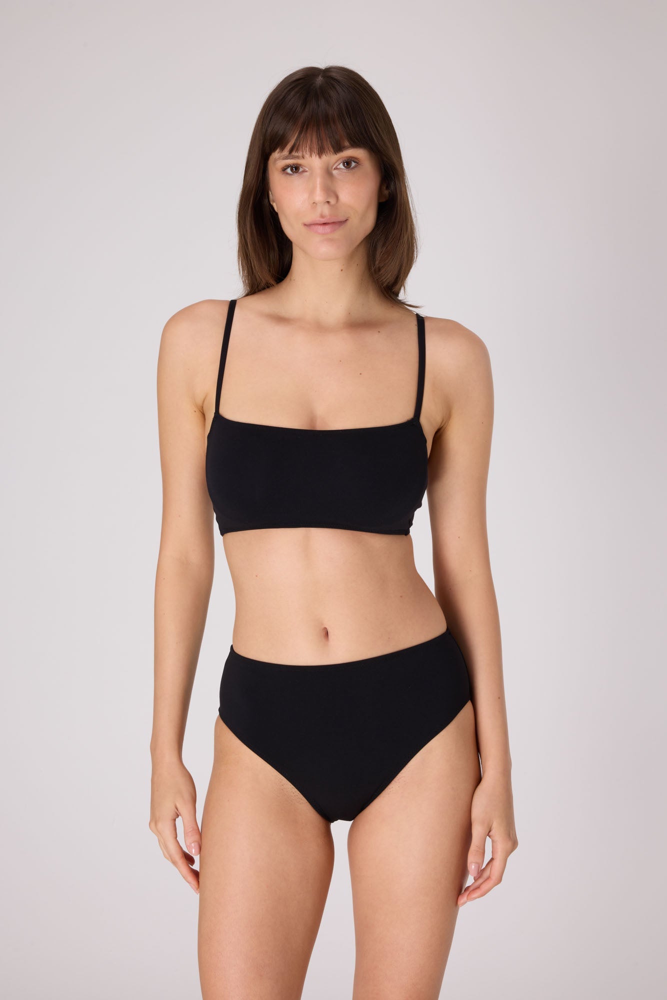 Essential High Waist Bikini Bottom | Black