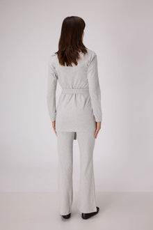 Pointelle Lounge Robe | Heather Grey