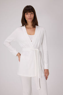 Pointelle Lounge Robe | OffWhite