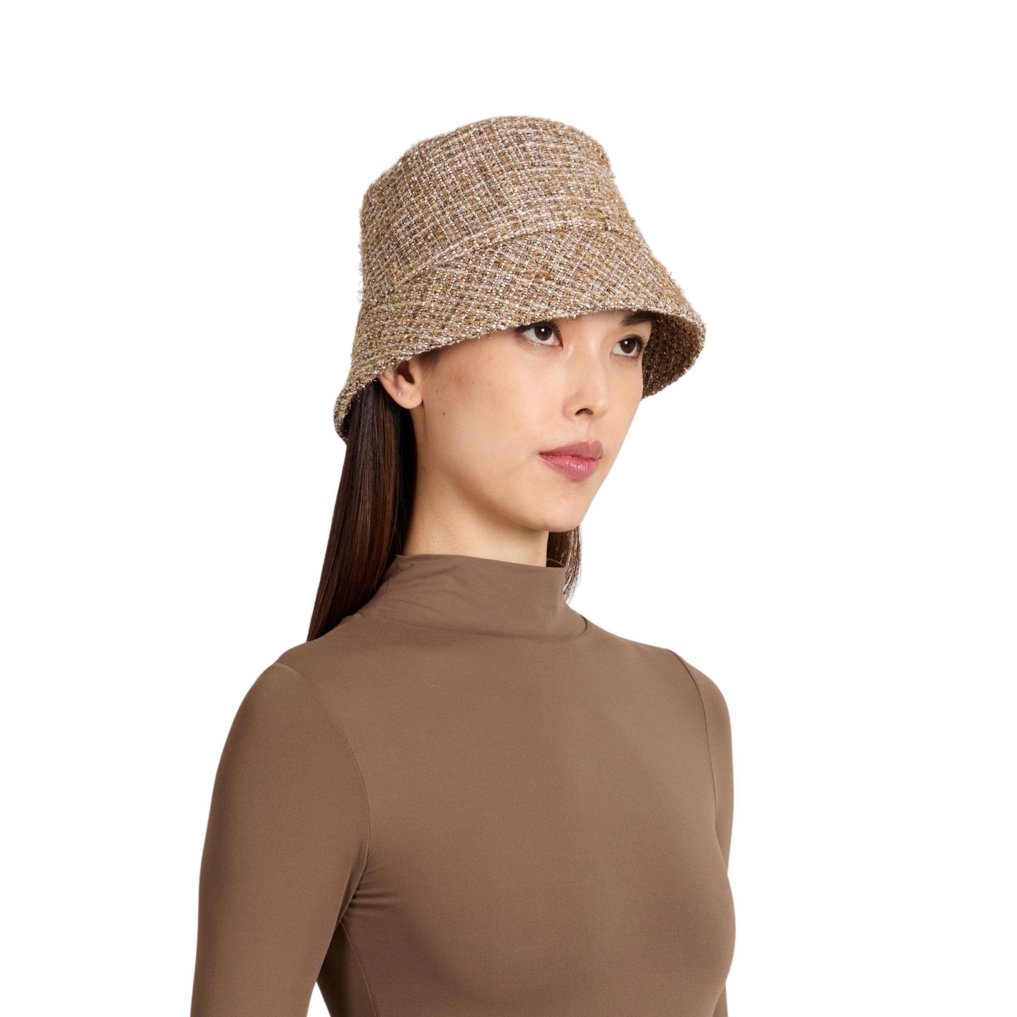 Yuki Tweed Bucket Hat | Camel/Gold