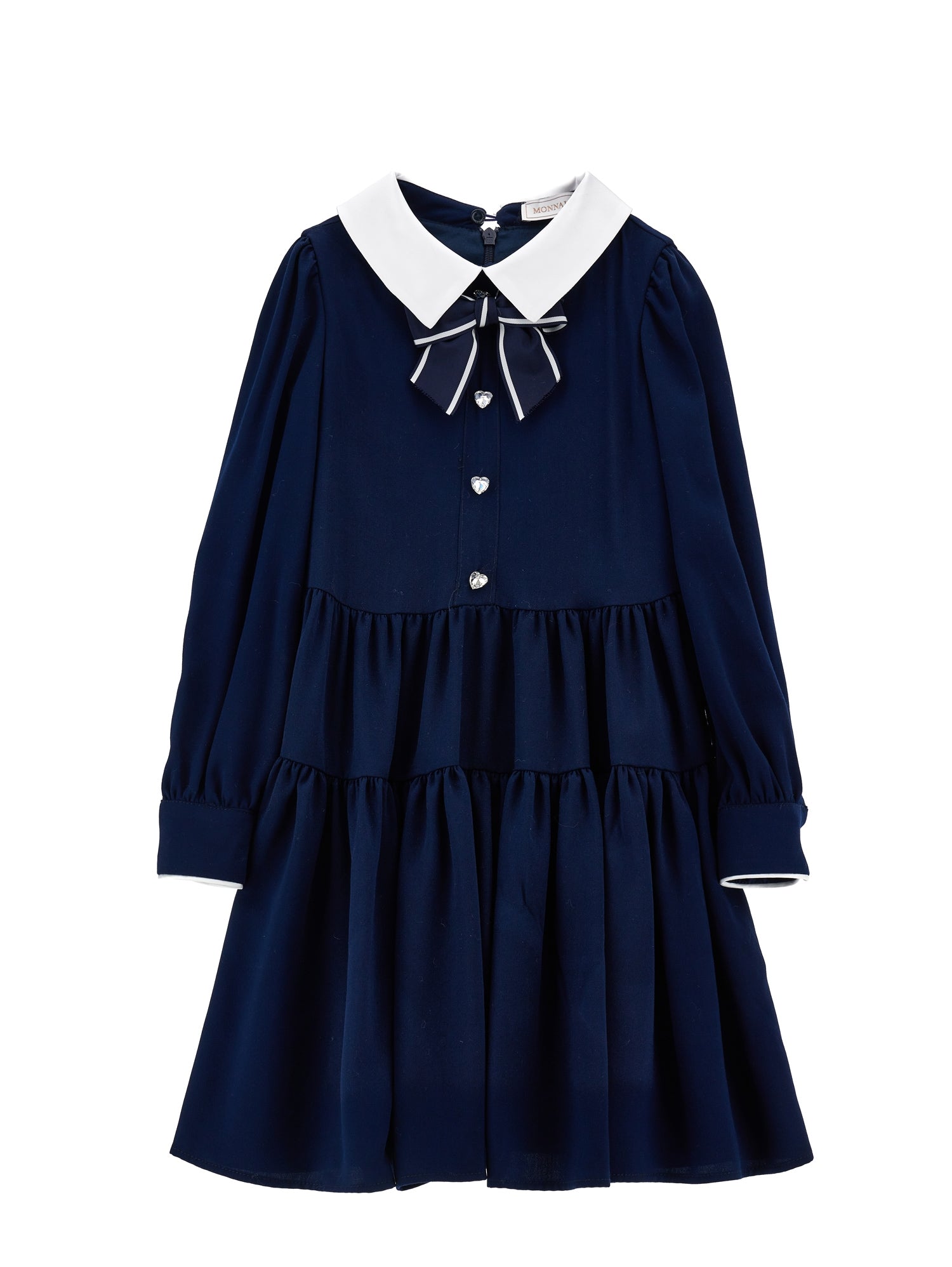 Girls | Viscose Dress With Bow | Dark Blue