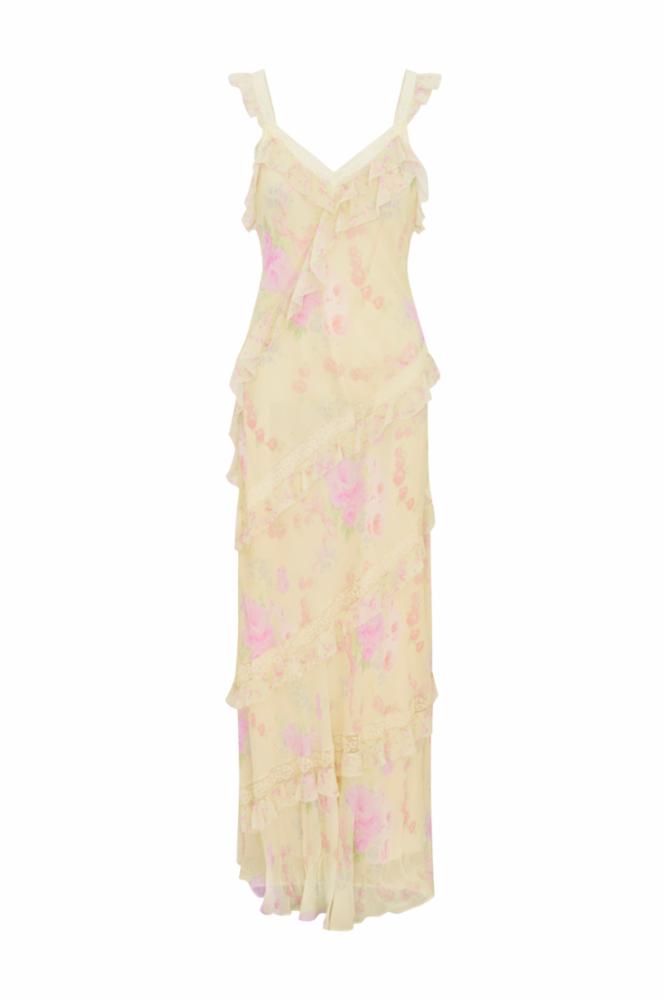 Radiance Floral Ruffle Maxi Dress | Sunny Pop
