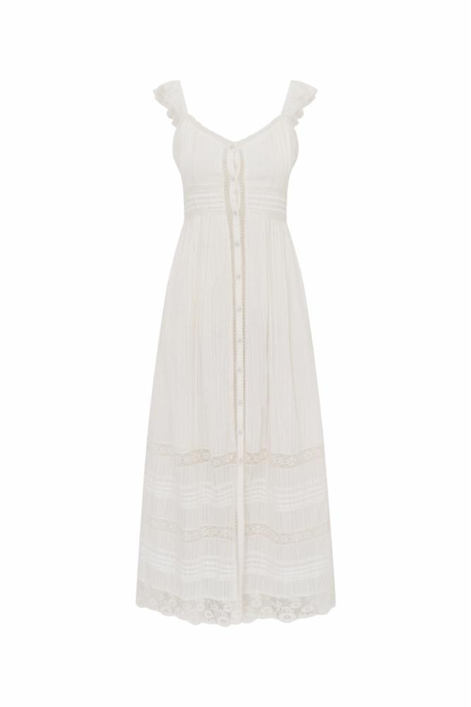 Sufette Cotton Maxi Dress | Off White