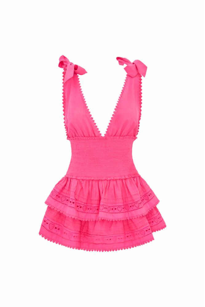 Soira Heart Eyelet Lace Mini Dress | Carnation Heart