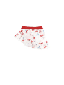 Girls | Muslin Sarong With Cherry Print | White/Red