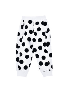 Girls | Maxi Polka Dot Joggers | White/Black