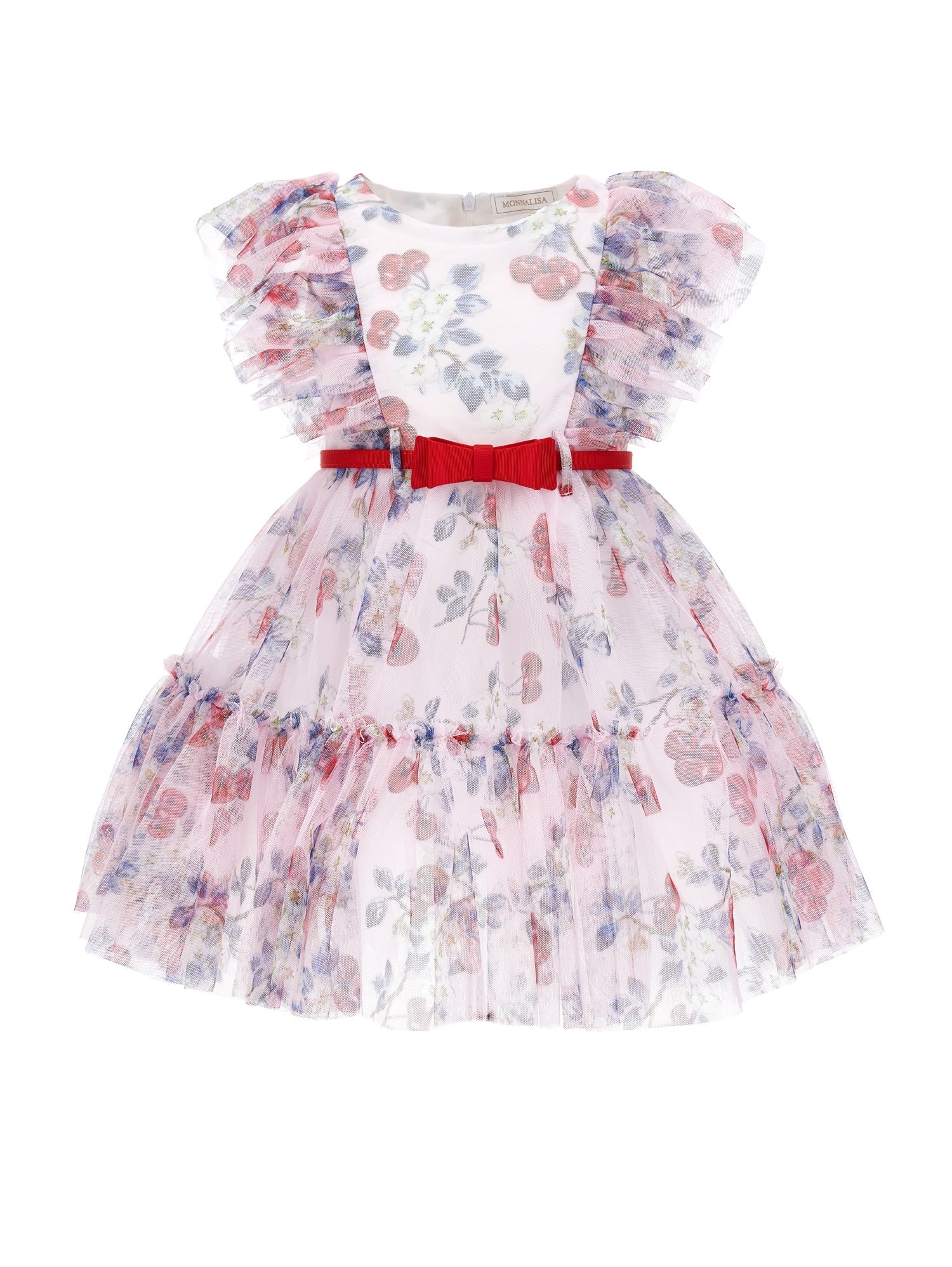 Girls | Cherry Print Tulle Dress | FairyTale Pink