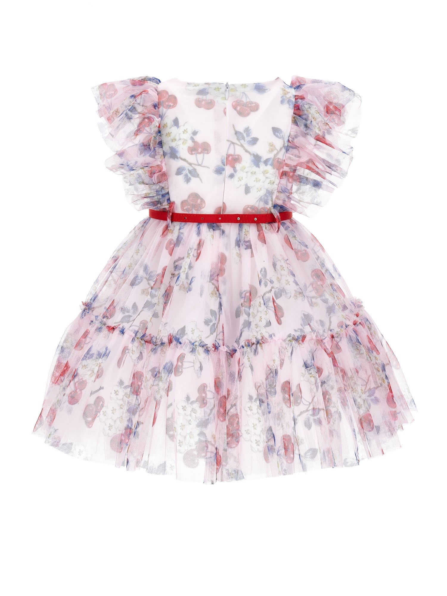 Girls | Cherry Print Tulle Dress | FairyTale Pink