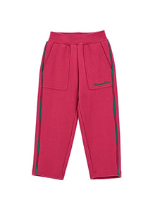 Girls | Fleece Trousers With Piping | Rose Violet